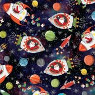 🎁 24-inch x 15-inch outer space santa holiday gift wrap roll logo