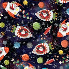 img 1 attached to 🎁 24-inch x 15-inch Outer Space Santa Holiday Gift Wrap Roll