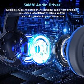 img 2 attached to 🎧 NPET HS60 Gaming Headset - Stereo Sound, Compatible with PC, Xbox One, PS5, PS4, Laptop, Noise Cancelling Mic, Memory Foam Ear Cushions, LED Lights, Volume Control, Blue