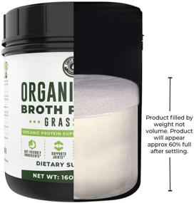 img 2 attached to 16oz Organic Grass Fed Beef Bone Broth Protein Powder - Unflavored, Keto Friendly & Paleo - USDA Certified Organic by Left Coast Performance. 20 Servings.