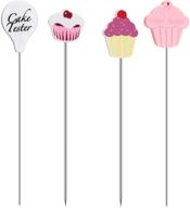 🍰 high-quality stainless steel cake tester needles: reusable and practical kitchen and bakery tools (pack of 4) logo