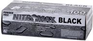 x-large nitromax black gloves 1085 (100 gloves per box) logo