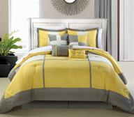 👑 yellow queen dorchester 8-piece comforter set by chic home logo