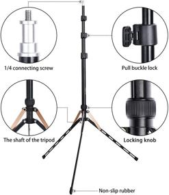 img 1 attached to 📸 FOSOTO 75in Fold Tripod Light Stand: The Perfect Lightweight Lighting Solution for Ring Light, Speedlight, Flash, Umbrella, Softbox, Filming, and Portrait Shooting