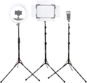 img 3 attached to 📸 FOSOTO 75in Fold Tripod Light Stand: The Perfect Lightweight Lighting Solution for Ring Light, Speedlight, Flash, Umbrella, Softbox, Filming, and Portrait Shooting