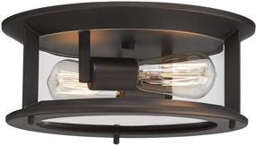 img 4 attached to 🏡 12 Inch Farmhouse Flush Mount Ceiling Light Fixture with Clear Glass in Oil Rubbed Bronze Finish - Emliviar YE19108-F1 ORB