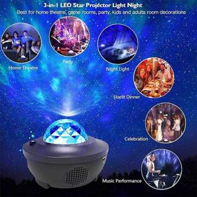 img 3 attached to 🌟 Transform any Space with the Star Projector, Galaxy Projector with Remote Control, 3 in 1 Light Projector w/LED Nebula Cloud, Bluetooth Music Speaker, and 10-Color Music Player with Bluetooth/Timer for Kids Decor, Birthday, and Party