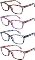 👓 doovic computer reading glasses 4 pack - blue light blocking, anti-eyestrain, spring hinge stylish readers for women (2.50 strength) logo