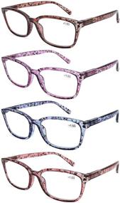 img 4 attached to 👓 DooViC Computer Reading Glasses 4 Pack - Blue Light Blocking, Anti-Eyestrain, Spring Hinge Stylish Readers for Women (2.50 Strength)