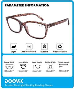 img 3 attached to 👓 DooViC Computer Reading Glasses 4 Pack - Blue Light Blocking, Anti-Eyestrain, Spring Hinge Stylish Readers for Women (2.50 Strength)