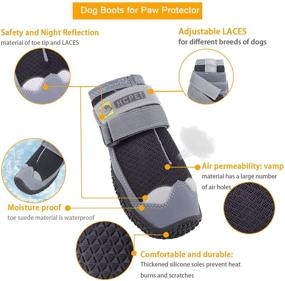 img 1 attached to Ultimate Protection and Comfort: SOARINGFEEL woopetsupply Dog Shoes for Hot Pavement, Summer Dog 🐾 Booties with Breathable Mesh, Reflective & Adjustable Straps - Ideal for Large, Medium & Small Dogs