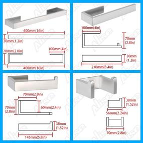 img 3 attached to 🛁 Premium Bathroom Accessory Set: Alise GDX7004LS-SET - Towel Bar, Hook, Ring & Paper Holder, 304 Stainless Steel Brushed Nickel, Wall Mount, Self-Adhesive & Superglue