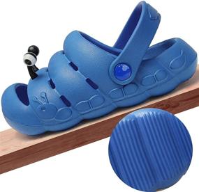 img 1 attached to 🧒 Boys' Lightweight Non Slip Slippers for Toddler Kids - Clogs & Mules Shoes