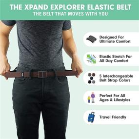 img 2 attached to 👖 The Xpand Explorer Belt: Sleek No-Show Elastic Belt with Slim Aluminum Buckle for Effortless Style and Comfort