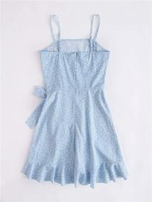 img 3 attached to Charming and Fashion-forward Floral Sleeveless Asymmetrical Ruffle Girls' Clothing and Dresses by Milumia