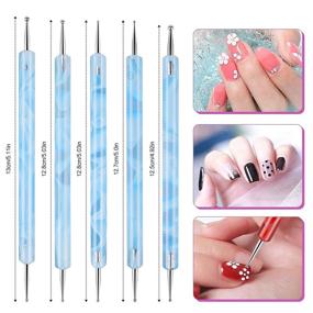 img 1 attached to 💅 Набор из 19 акриловых кистей для ногтей с УФ-гелем, кисти для наращивания ногтей TOROKOM для 3D рисования ногтей и полимерного продления геля, включая точечные ручки и средства для удаления пыли - синий