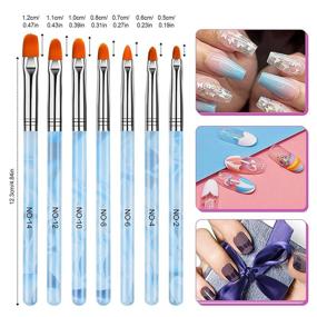 img 3 attached to 💅 Набор из 19 акриловых кистей для ногтей с УФ-гелем, кисти для наращивания ногтей TOROKOM для 3D рисования ногтей и полимерного продления геля, включая точечные ручки и средства для удаления пыли - синий