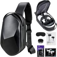 🎒 sarlar hard chest shoulder backpack for oculus quest 2 - carrying case for basic and elite version vr gaming headset and touch controllers, with in-ear headphones and lens protective cover logo