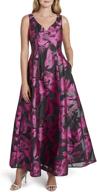 🌸 tahari asl floral print sleeveless sweetheart neck gown for women logo