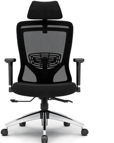 img 4 attached to ZUERST Ergonomic Office Chair with Lumbar Support, 3D Armrest, and Flip-Up Headrest - Adjustable Mesh Chair for Enhanced Comfort and Productivity