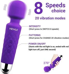 img 3 attached to 💜 Powerful Upgraded Cordless Waterproof Massager - Fast Charging, 8 Speeds, 20 Modes - Personal Handheld Device for Back Massage, Sports Recovery & Muscle Relaxation (Purple)