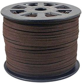 img 4 attached to 🪡 Saddle Brown Faux Suede Cord for Jewelry Making - BeadsTreasure 3x1.5mm, 20 Feet