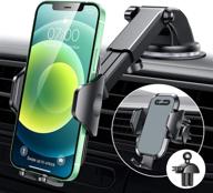 🚗 upgraded vanmass car phone mount with strong suction, universal phone holder for car dashboard windshield air vent - grey logo