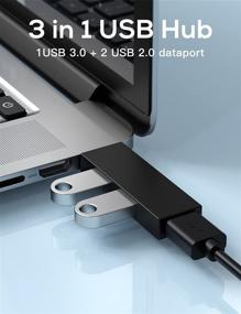 img 1 attached to High-Speed USB 3.0 Mini Ultra Slim Data Hub: 3-Port Expander Adapter for PC, Laptop, Mac, Chromebook, and Gaming Consoles
