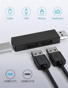 img 2 attached to High-Speed USB 3.0 Mini Ultra Slim Data Hub: 3-Port Expander Adapter for PC, Laptop, Mac, Chromebook, and Gaming Consoles