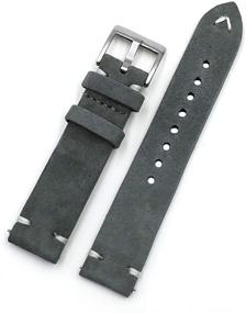 img 4 attached to 🕰️ OnTheLevel Vintage Suede Watch Strap