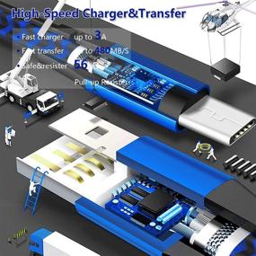 img 1 attached to 🔌 L&amp;HE 2 Pack 10FT Charger Cable for PS4 Slim/Pro, Xbox One S/X Controller & Android Phones | Blue & Black