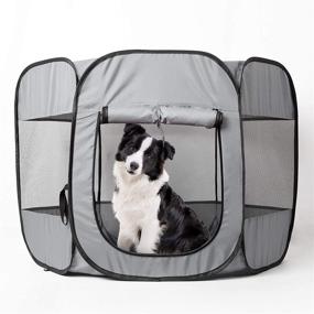 img 4 attached to 🐾 Water Resistant Love's Cabin Pet Puppy Playpen - Indoor & Outdoor Exercise Dog Pen, Portable Cat & Dog Playpen for Small, Medium, and Large Dogs, Foldable Kennel with Removable Shade Cover