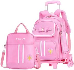 img 4 attached to Fanci Bowknot Princess Trolley Backpack Backpacks in Kids' Backpacks
