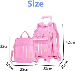 img 3 attached to Fanci Bowknot Princess Trolley Backpack Backpacks in Kids' Backpacks