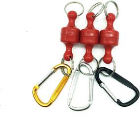 img 4 attached to 🔑 Inf-way - Set of 3 Magnetic Split Rings Keychain Hook Hangers - Super Strong Magnet Net Release Holder / Fridge Magnets