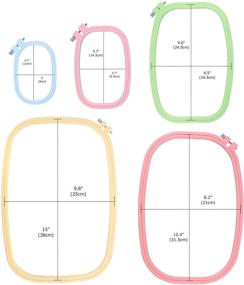 img 3 attached to 🎨 Caydo 5-Piece ABS Plastic Embroidery Hoops Set (5, 6, 10, 12, 15 Inch) - Vibrant 5 Color Variety!