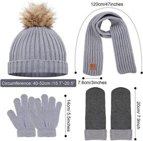 img 3 attached to Погодные аксессуары для маленьких девочек: шапка с рукавицами "Pieces Beanie Gloves Winter