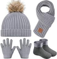 погодные аксессуары для маленьких девочек: шапка с рукавицами "pieces beanie gloves winter логотип