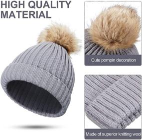 img 2 attached to Погодные аксессуары для маленьких девочек: шапка с рукавицами "Pieces Beanie Gloves Winter