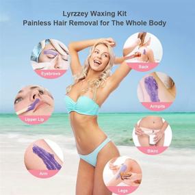 img 2 attached to 💃 Lyrzzey Waxing Kit for Women: Painless Hair Removal with 4 Packs of Colorful Hard Wax Beans- Ideal for Full Body, Bikini, Armpit, Eyebrow, Facial, Legs, Women & Men (Black)