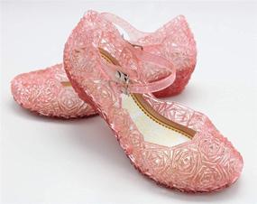 img 2 attached to 👑 L Peach Princess Sparkle Sandals: Stylish Athletic Shoes for Dancing Girls