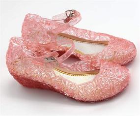 img 3 attached to 👑 L Peach Princess Sparkle Sandals: Stylish Athletic Shoes for Dancing Girls