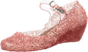 img 4 attached to 👑 L Peach Princess Sparkle Sandals: Stylish Athletic Shoes for Dancing Girls