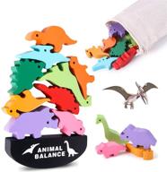 🦕 stacking dinosaur toys for 4-7 year olds: wooden balance blocks for pre-schoolers developing fine motor skills - perfect christmas & birthday gifts for boys & girls logo