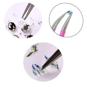 img 3 attached to 💖 ZeroZ 2-Pack Stainless Steel Tweezers for Eyelash Extensions & Precision Electronics – Nail Sticker, Rhinestone, Jewelry – Anti-Static, Non-Magnetic – Pink