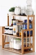 🎋 bamboo spice rack storage shelves - versatile pantry shelf for kitchen and bathroom organization with adjustable cabinet shelf logo