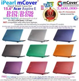 img 3 attached to 🔒 Защитный жесткий чехол mCover для ноутбука Acer Aspire E 15 E5-575 / E5-576 серии с Windows 15,6" - стильный черный дизайн.