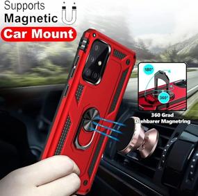 img 2 attached to 📱 Samsung Galaxy A51 5G Red Case with Screen Protector - Heavy Duty Magnetic Ring Kickstand, Rugged Military Anti-Fall Armor Cover for 6.5" 2020 Galaxy A51 5G Phone