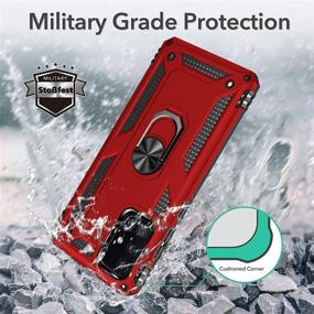 img 3 attached to 📱 Samsung Galaxy A51 5G Red Case with Screen Protector - Heavy Duty Magnetic Ring Kickstand, Rugged Military Anti-Fall Armor Cover for 6.5" 2020 Galaxy A51 5G Phone