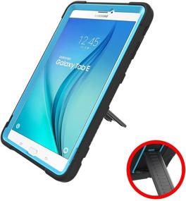 img 1 attached to 📱 Sanhezhong Samsung Galaxy Tab E 9.6 Case - Three Layer Hybrid Rugged Shockproof Anti-Slip Cover for Tab E Nook 9.6 inch(SM-T560) - Full Body Protection (Black Blue)